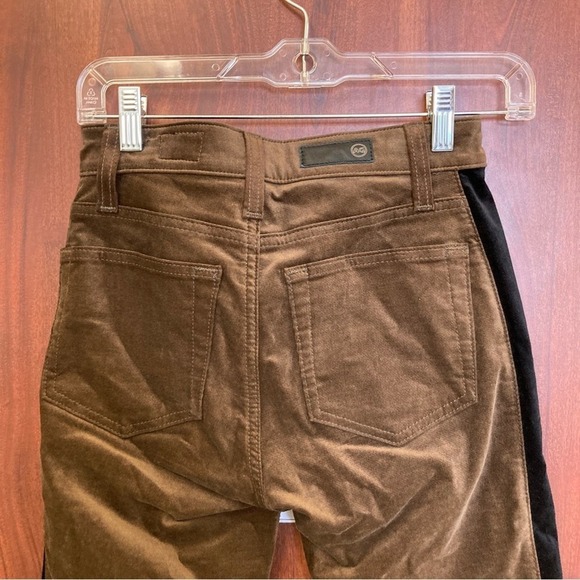 ADRIANO GOLDSCMIED Mari Tuxedo Stripe Jeans Brown Velvet Size 25 - Picture 6 of 8